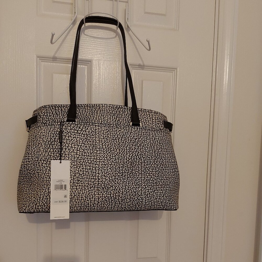 Calvin Klein Avery Micro Pebble Leather Tote NWT